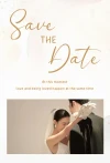 Thiệp cưới kem chữ vàng Save the Date